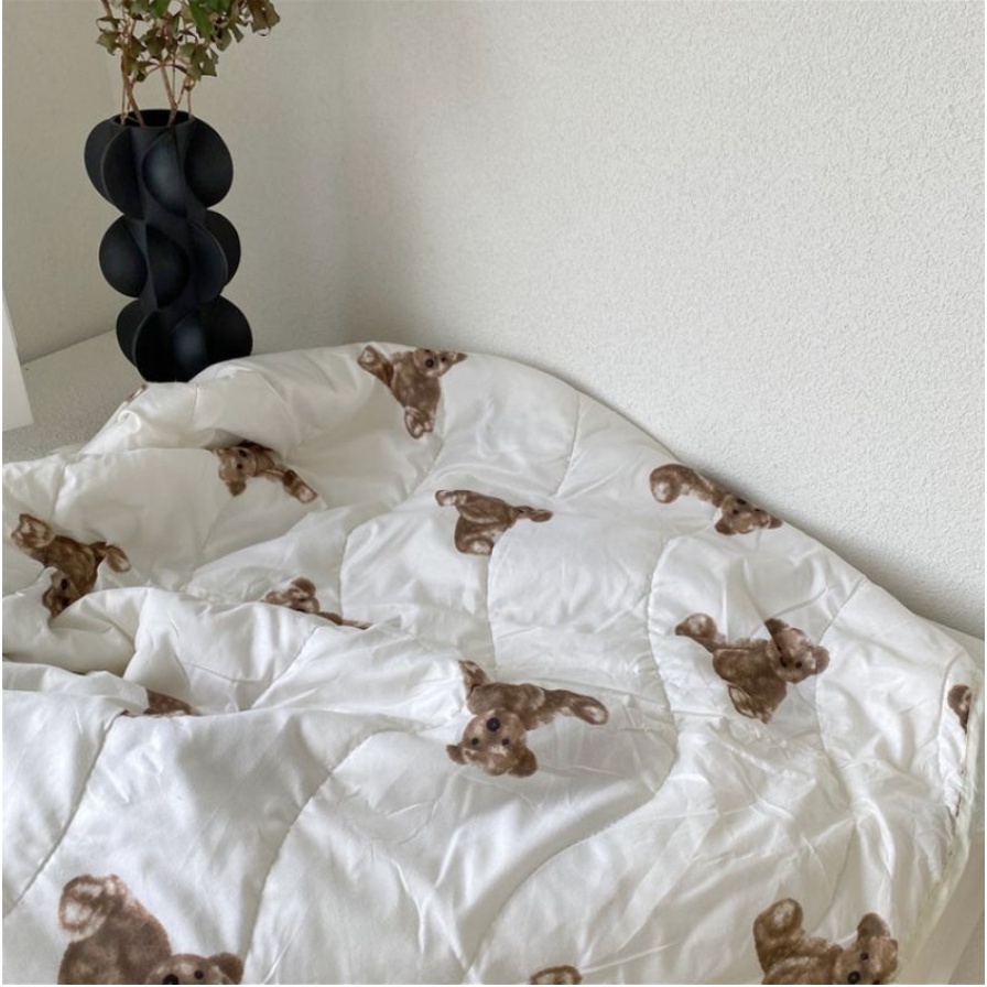 Selimut Aesthetic motif teddy bear /Selimut Premium Korea/ Selimut anak