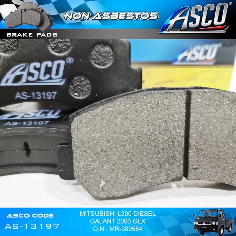 Brake Pad Kampas Rem Depan Mitsubishi L300 &amp; Gallant 2000 GLX ASCO AS-13197