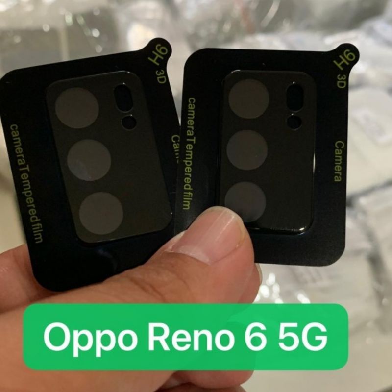 Reno 6 4G/5G Reno 6 Pro Anti Gores Camera Full Cover Clear / Black Temper Glass Screen Guard Protector Anti Gores Kamera Belakang Reno6 Series