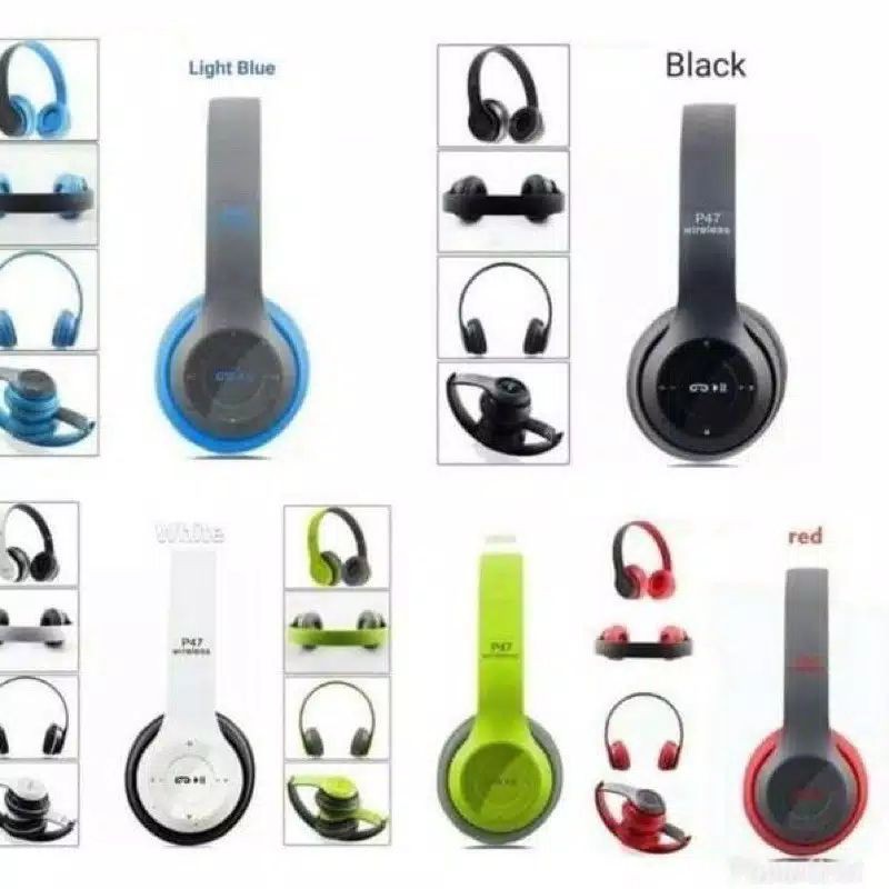 Headphone P47 Wireless Portable Bluetooth Headset Bass Handsfree Earphone Earpods Audio Musi