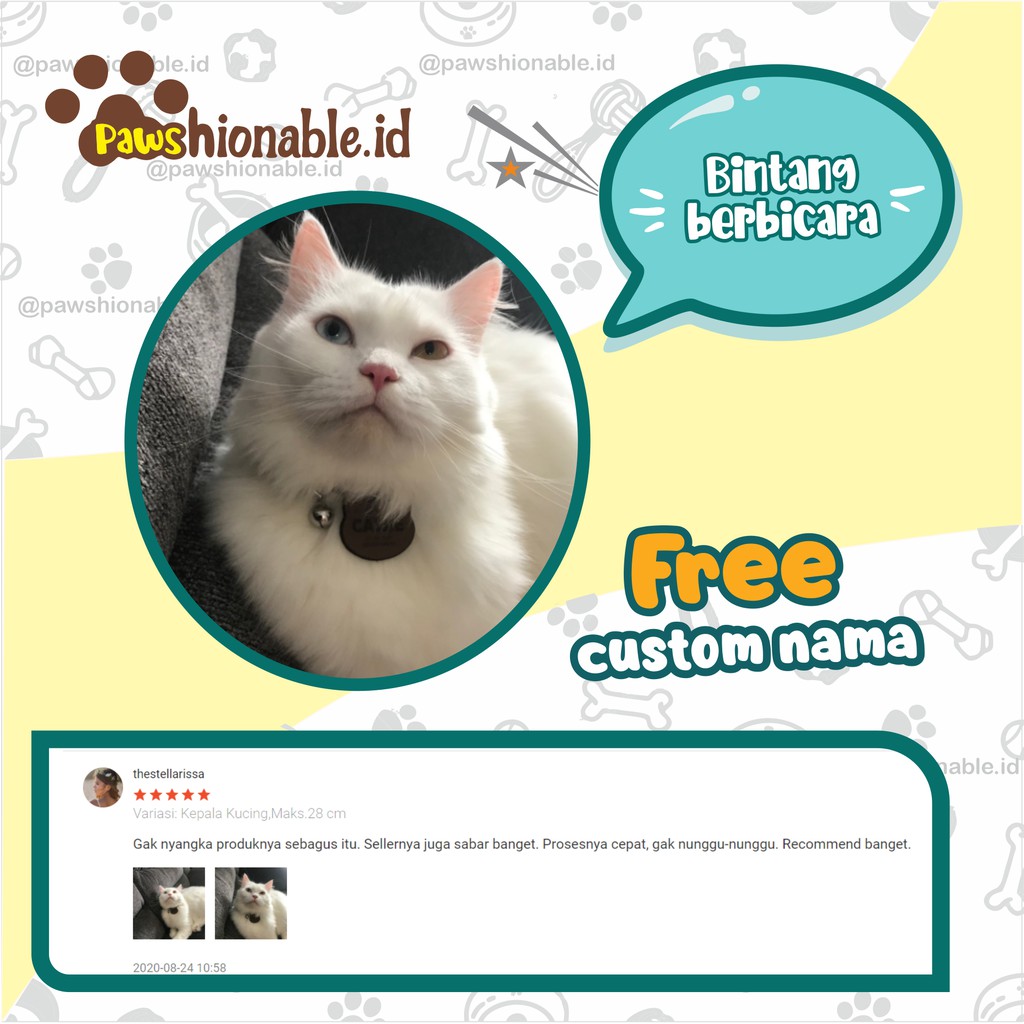 K22 - Kalung Custom Nama Kucing Anjing Murah