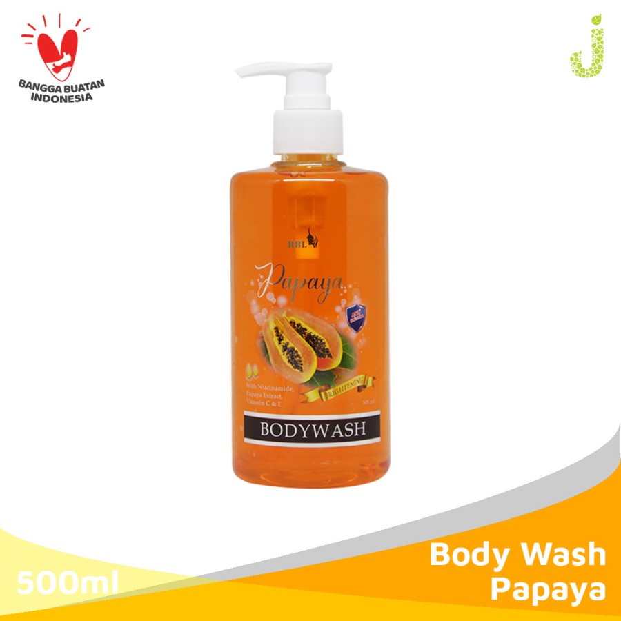 Jual RBL Antibacterial Papaya Brightening Body Wash 500ml (RBWP