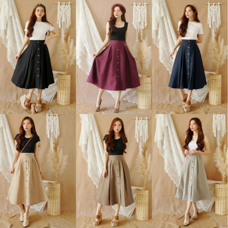 ALEEYA Rok Suede 7/8 / Hanna Midi Button Skirt (2502)