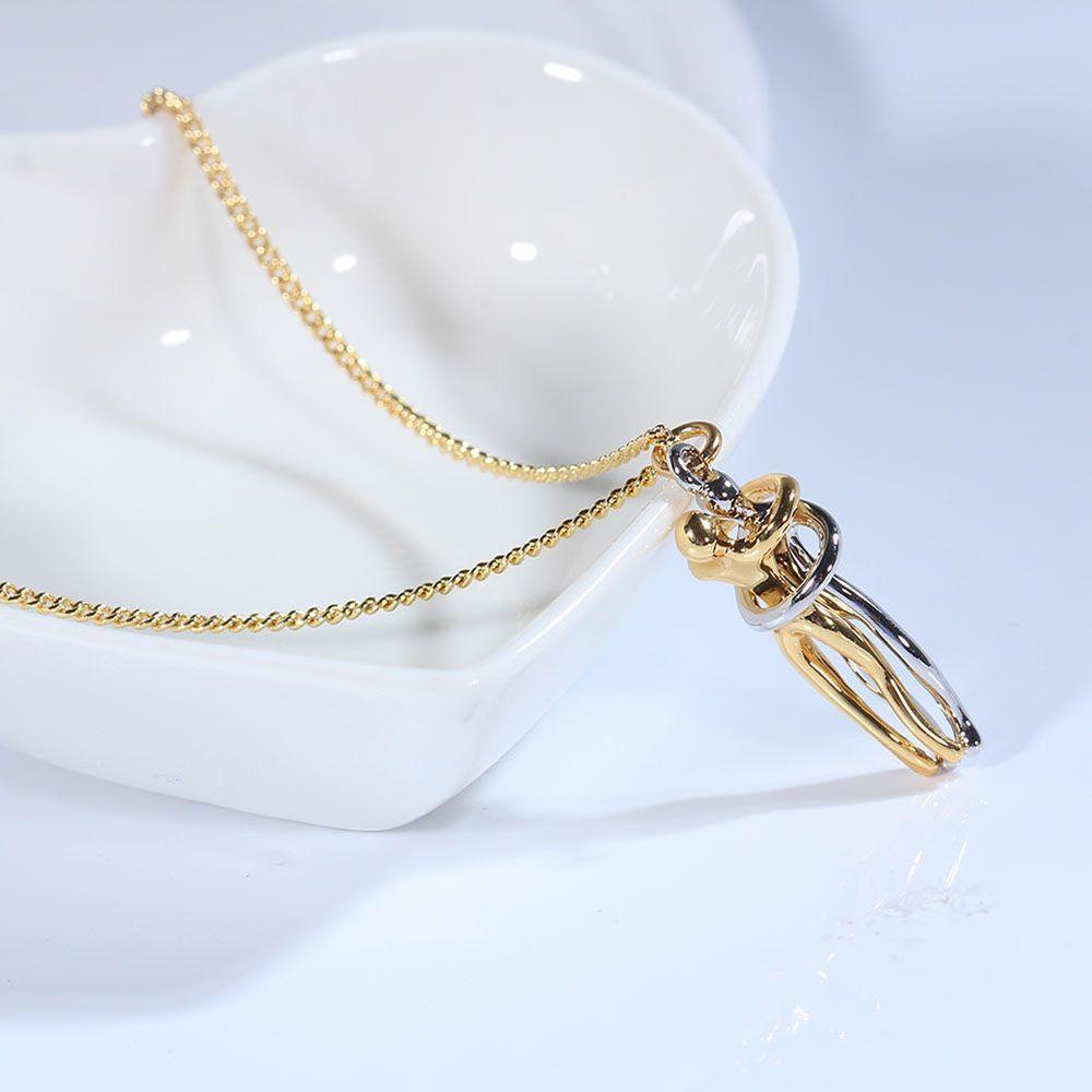 Lily Couple Hugging Pendant Metal Plating Perhiasan Hadiah Hari Valentine Gaya Cinta Kalung