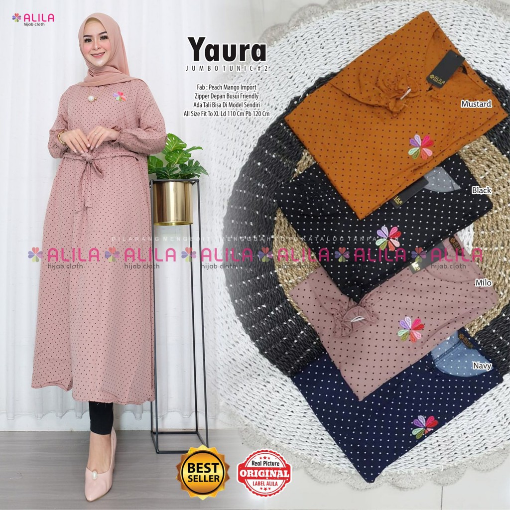 TUNIK JUMBO PANJANG SELUTUT BAHAN PEACH MANGO IMPORT BERTALI SERI YAURA #2