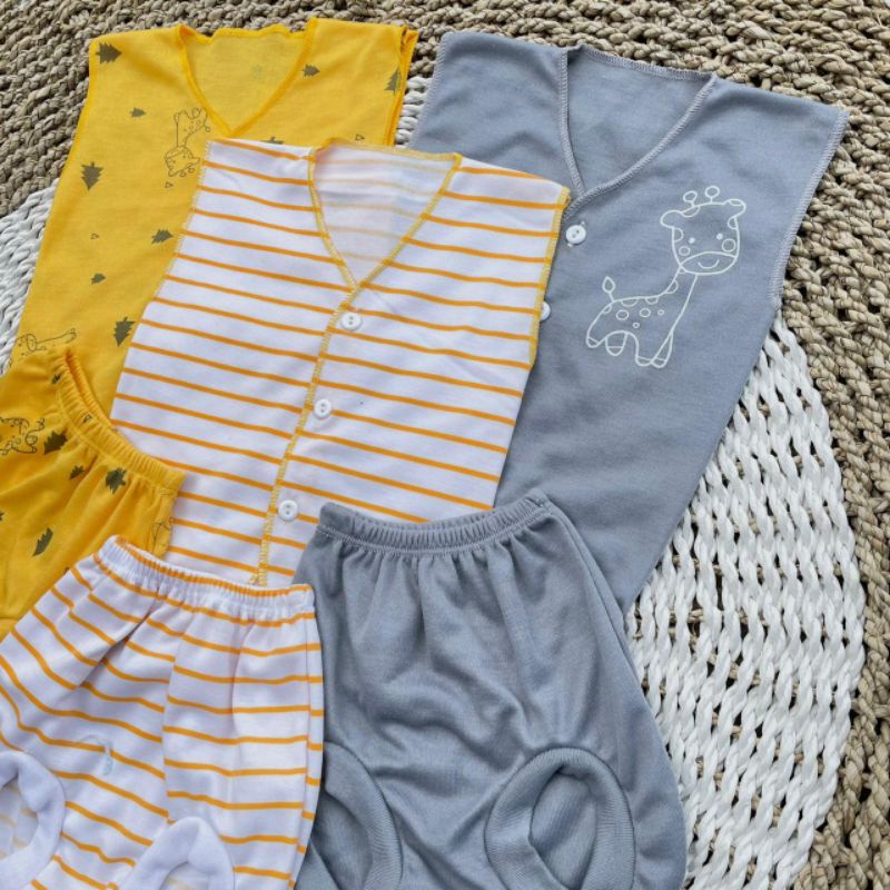 6 PCS BAJU BAYI BARU LAHIR KUTUNG CELANA POP BAYI