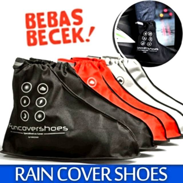 jas hujan sepatu anti becek air / Jas sepatu cover shoes mantel hujan anti air Funcover cosh black