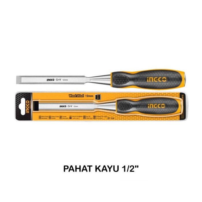 INGCO Pahat Kayu Wood Chisel Ukuran Lebar 12mm 1/2 Inch Panjang 140mm