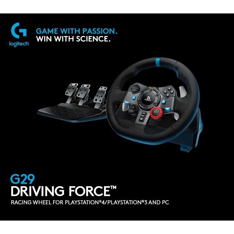 Logitech G29 Driving Force Racing Wheel and Pedal for PC, PS4 and PS5