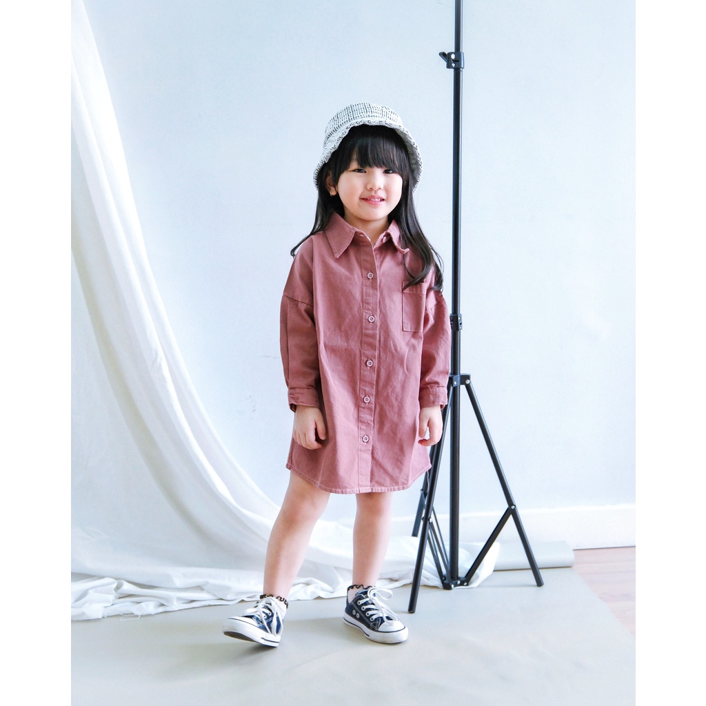 DAGESTAN DRESS | Kemeja Oversized Anak | Dress Kemeja Anak | Kemeja Anak Perempuan | Kemeja Denim Anak