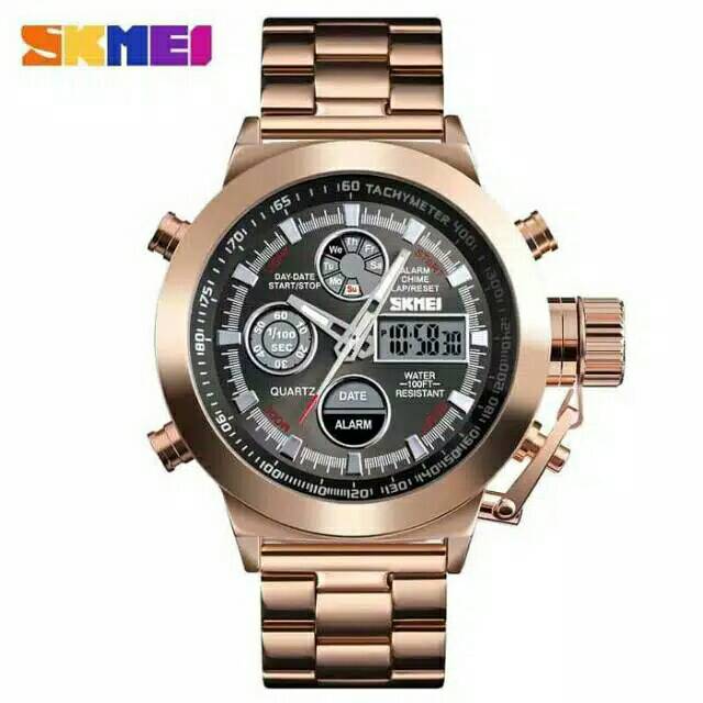 JAM TANGAN PRIA SKMEI ANALOG & DIALOG 1515/STAINLESS STEEL/ORIGINAL