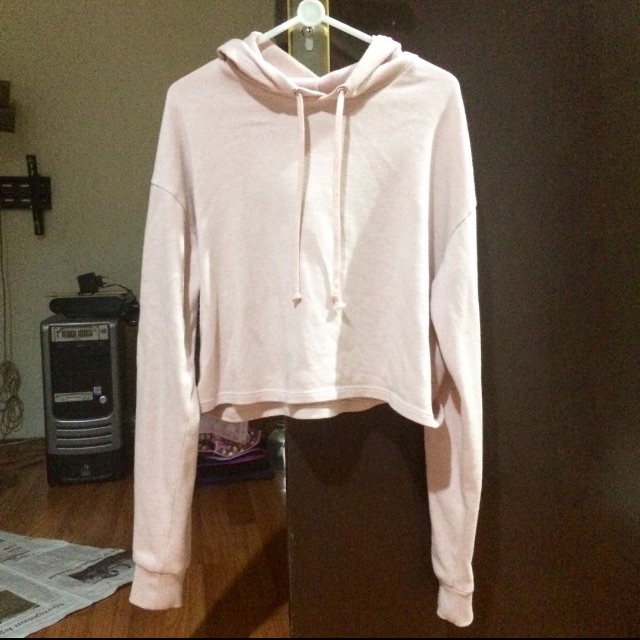 baby pink hoodie h&m