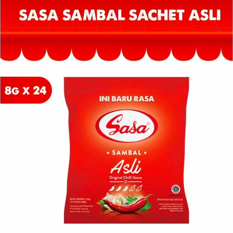 

SASA Saus Sambal Asli Sachet Renceng 8 gr isi 24