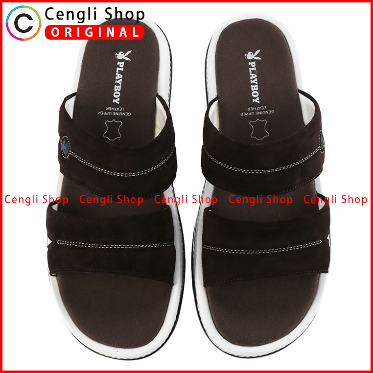 PLAYBOY SANDAL KULIT CASUAL PRIA BRANDED ORIGINAL TERBARU PLI2