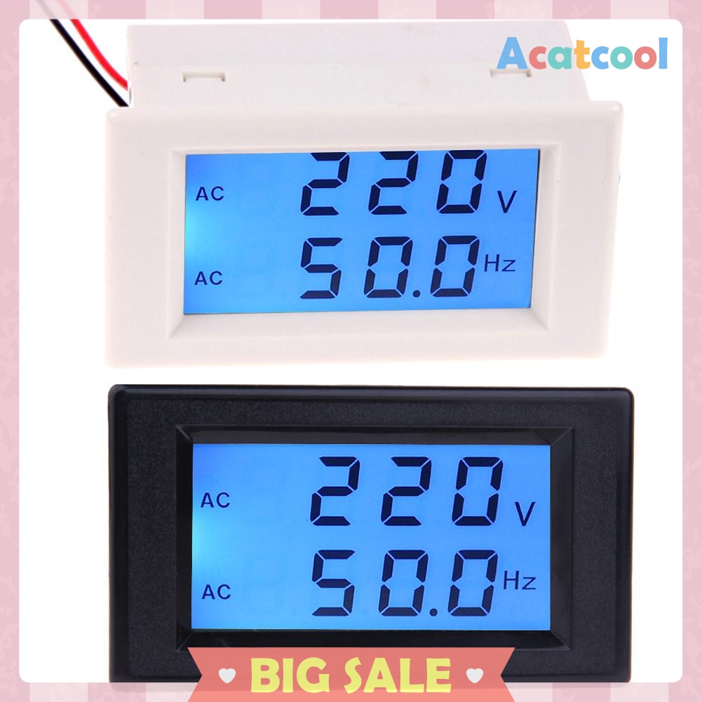 LCD Digital Dual Display AC 150- 500V Voltmeter 45- 65Hz Frequency Meter