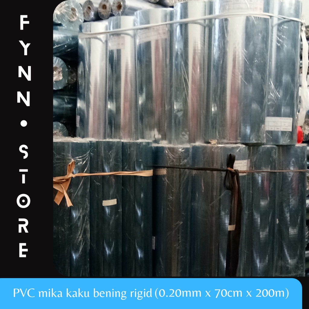 

PVC mika rigid kaku clear tebal 0.20mm x 70cm x 200m