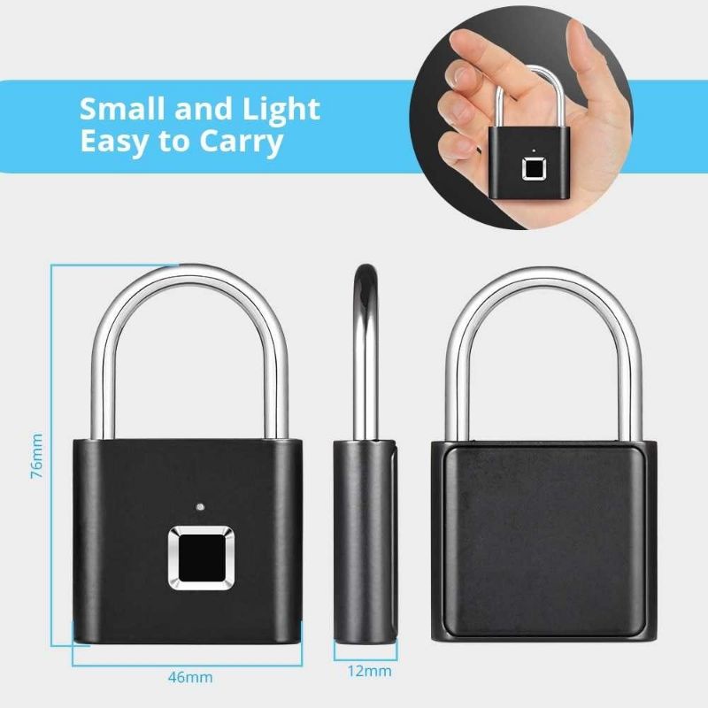 fingerprint smartlock padlock gembok kunci pintar dengan sidik jari