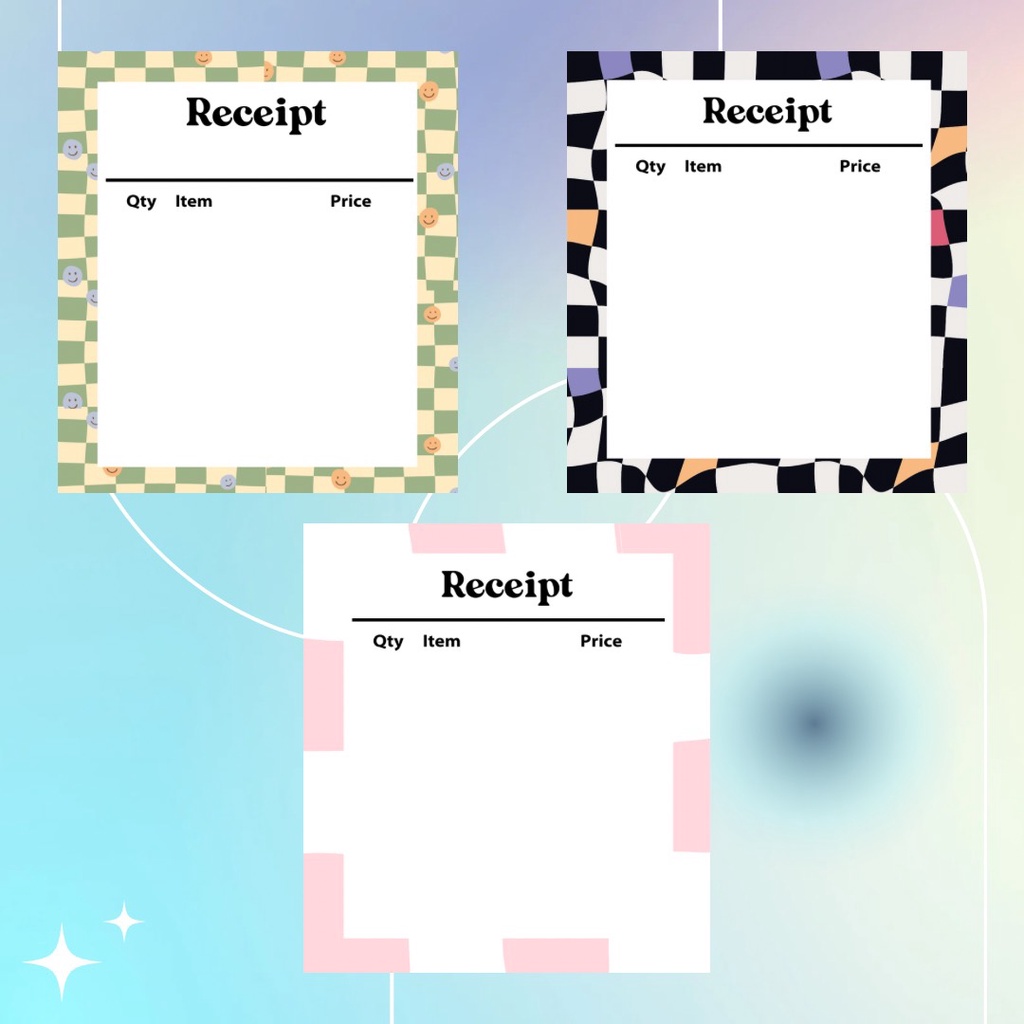 

RECEIPT PAPER PLAID SIZE 9.5x10 cm |