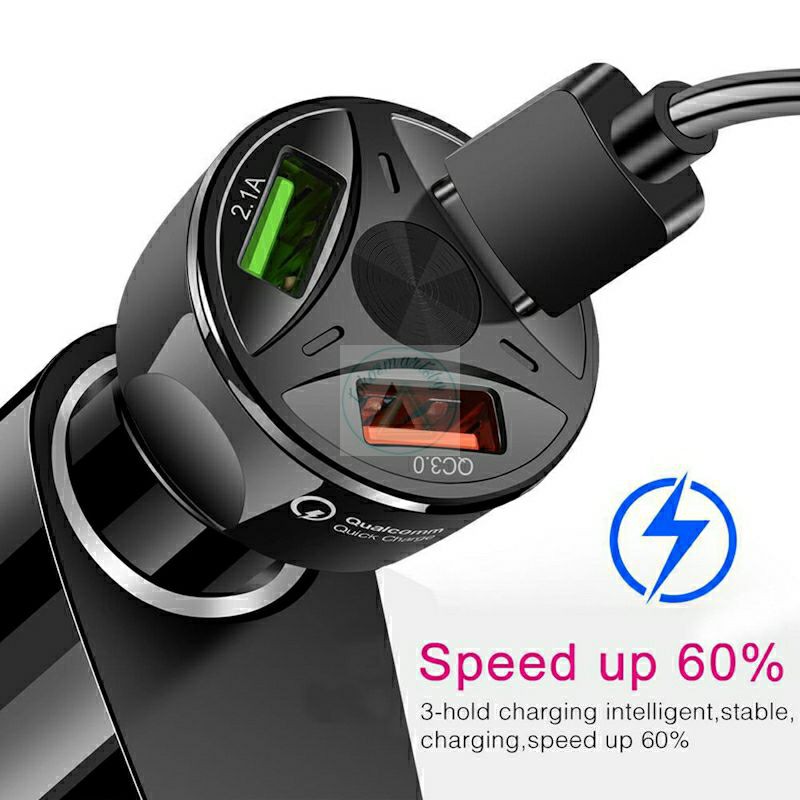 Car Charger Hp Mobil Motor 3 USB Port QC 3.0 FAST CHARGING