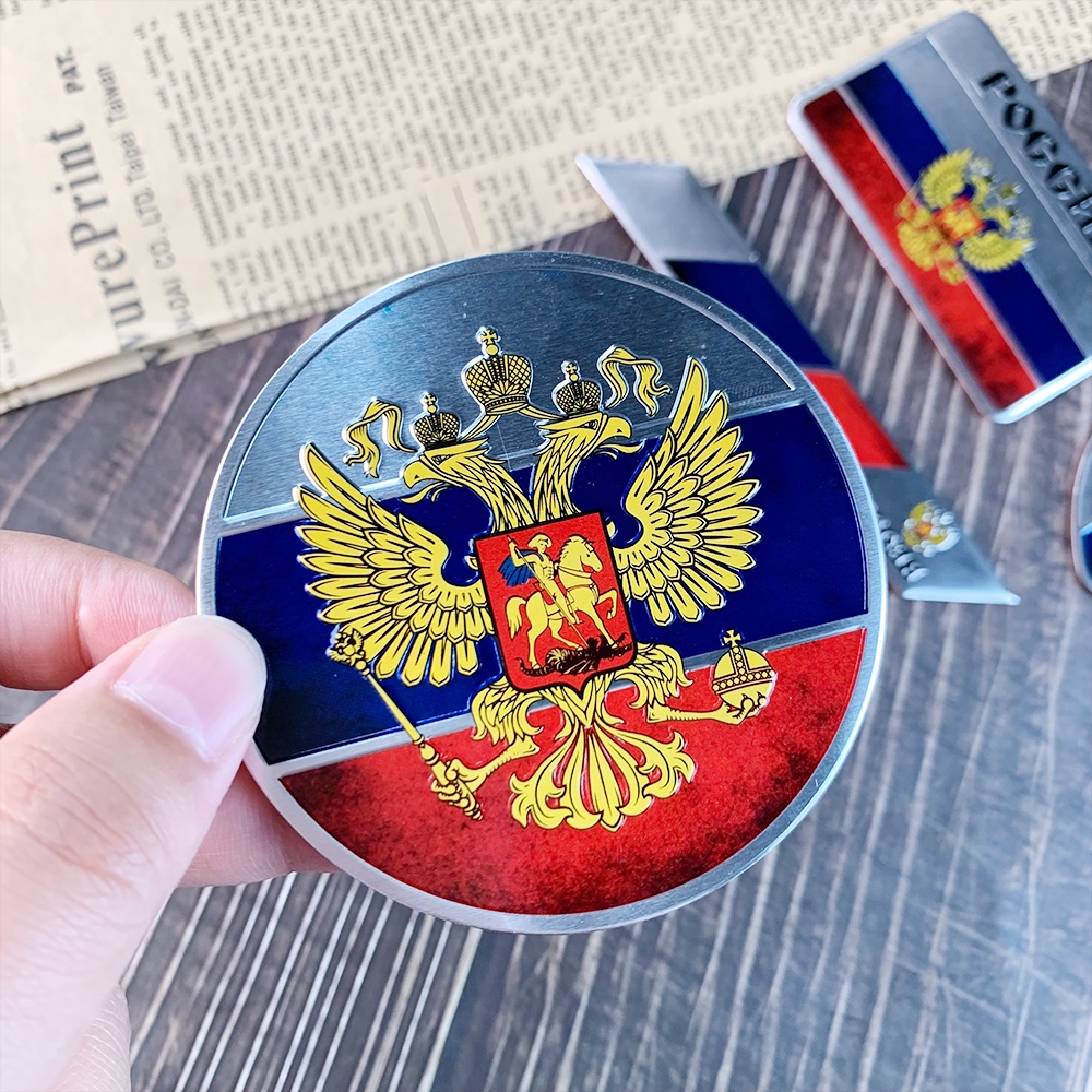 Stiker Emblem Metal Tulisan Rusia Untuk Fender Bagasi Belakang Mobil Honda