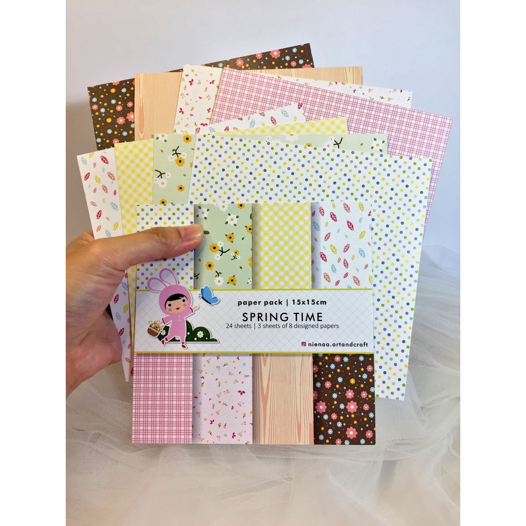 

Scrapbook Paper | Bahan Scrapbook Kertas Bujo Journaling 15x15cm | Spring Time