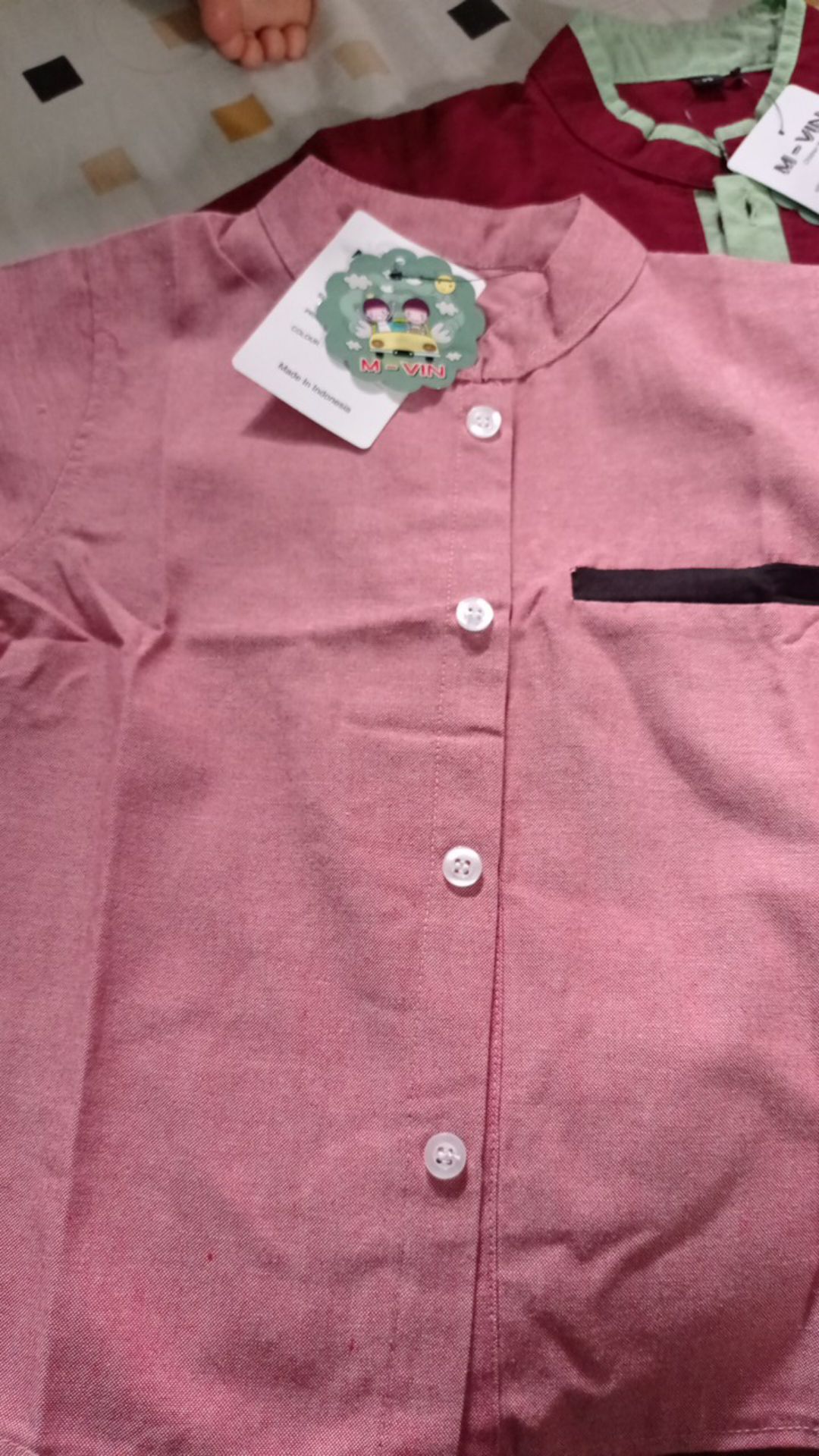 Kemeja Anak Oxford - Kemeja Lengan Panjang - Kemeja Polos Anak  1-9tahun Mvin