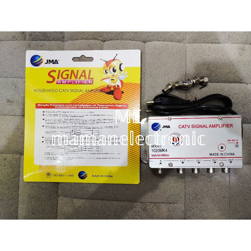 Splitter Booster Cabang CATV / Signal Amplifier / Penguat Sinyal TV 4 Way