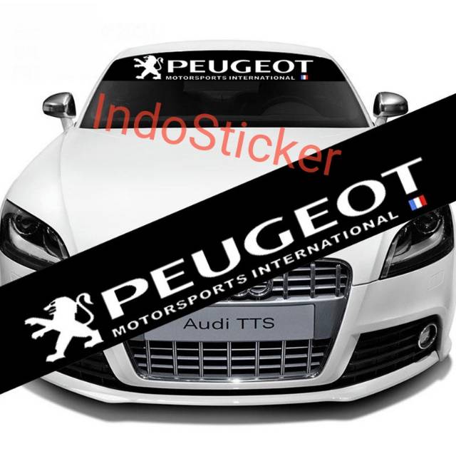 Stiker kaca mobil peugeot sticker kaca blok mobil peugeot sport + dasaran blok hitam