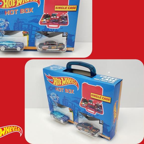 ❆ Hot Wheels Paket Carry Case Koper Kotak Box Original Mattel Hotwheels - Hitam ▼