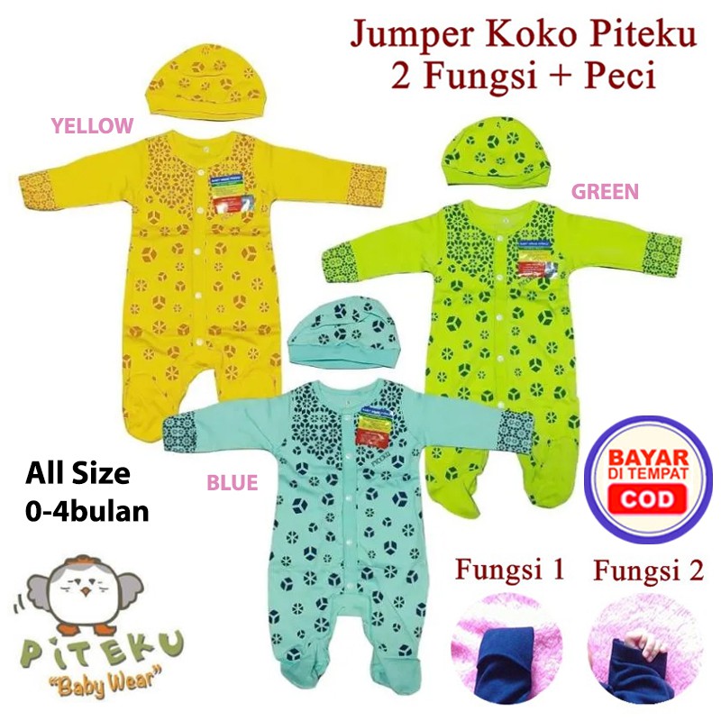 Jumper Koko Baju Muslim Bayi Laki Laki Baju Koko Bayi Newborn Piteku Baby Wear