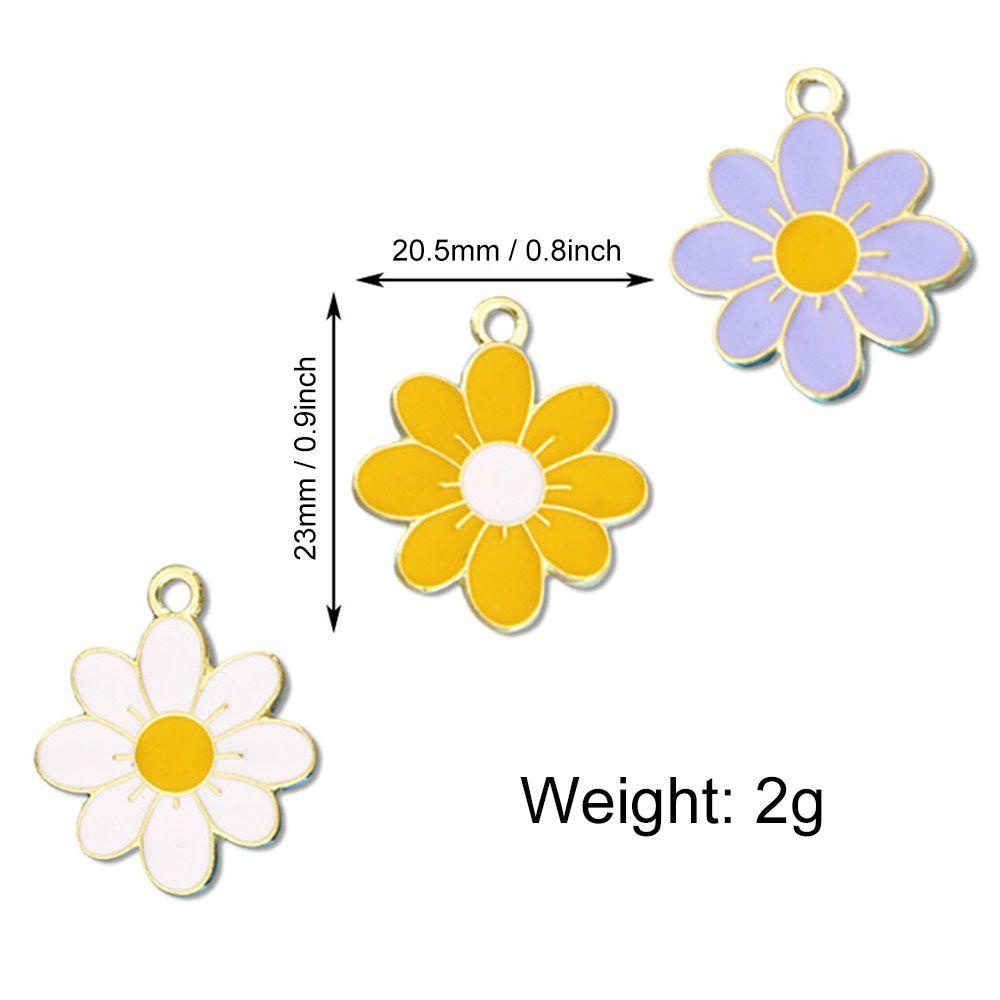 Nanas 10 Pcs Pesona Bunga Daisy Hadiah Gelang Membuat Kerajinan Crafting DIY Alloy Enamel