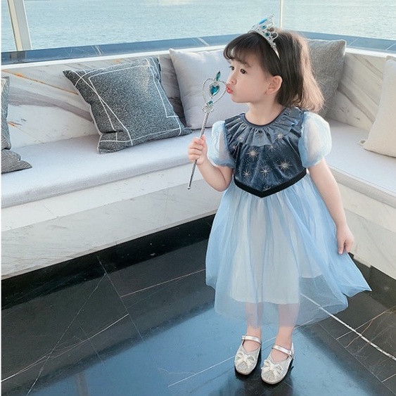 DR144-Dress Anak Gaun Pesta Frozen Princess Elsa