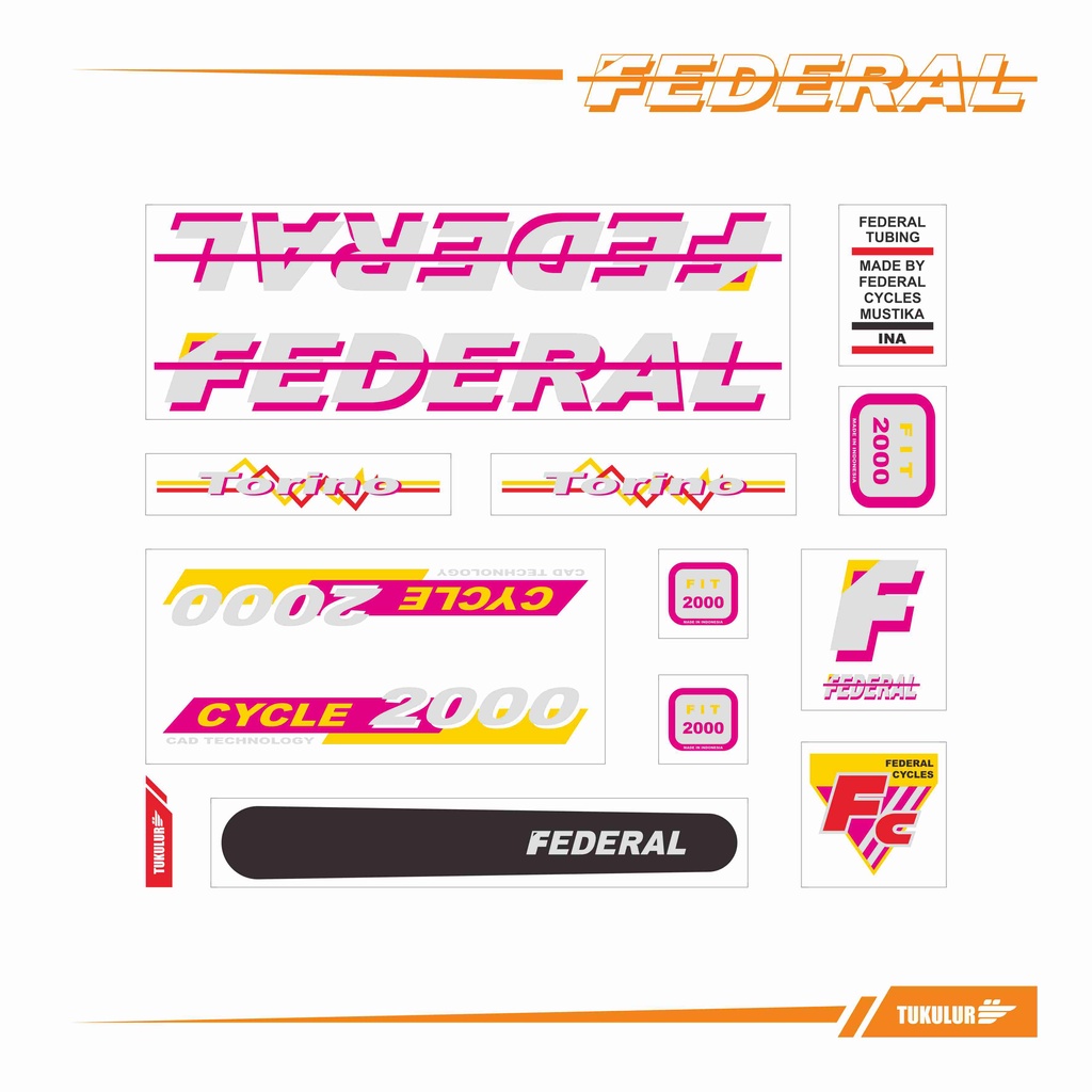 STIKER DECAL SEPEDA FEDERAL TORINO