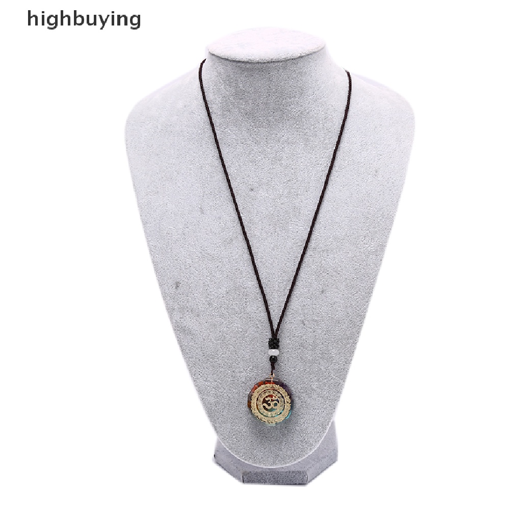 Hbid Kalung Liontin Batu Chakra Om Orgonit Untuk Meditasi Energi Penyembuhan Handmade