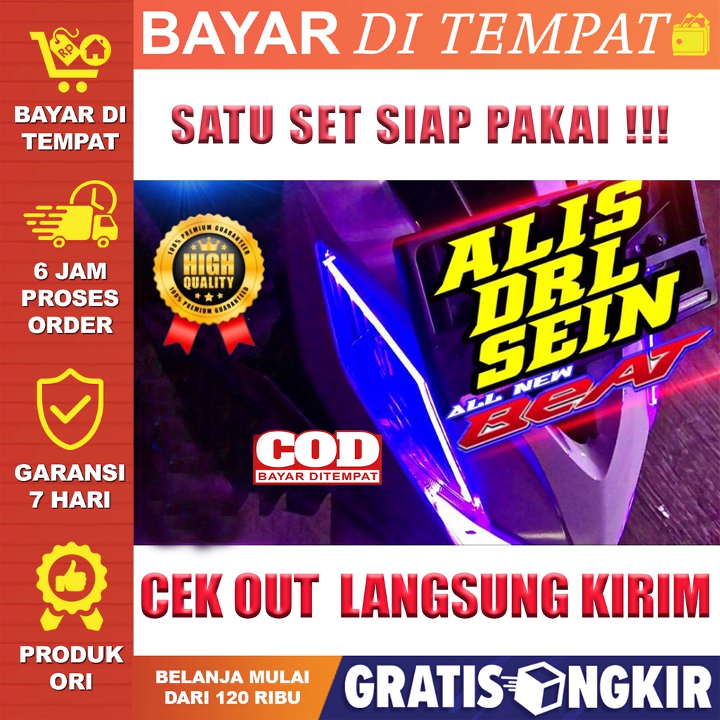 LAMPU ALIS DRL LED BEAT BEAT STREET 2020 2021 2022  LAMPU ALIS MOTOR BEAT NEW AKSESORIS MOTOR BEAT LED LAMPU SENJA LAMPU SEN LAMPU SEIN LAMPU VARIASI BEAT TERBARU BEAT DELUXE BEAT 2020 2021 2022 SATU SET SIAP PAKAI