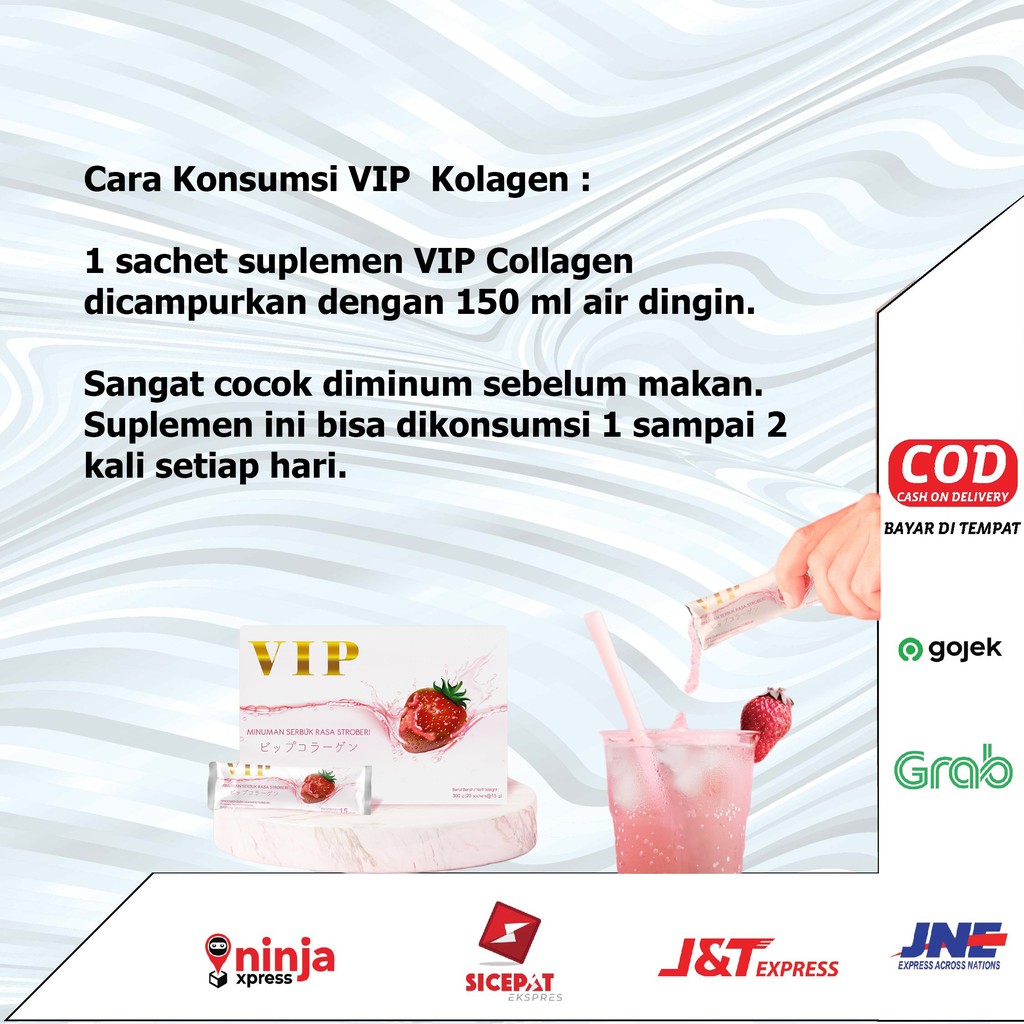 Suplemen Minuman Kolagen Colagen Beauty Drink Kecantikan Pemutih Kulit Badan VIP Collagen BPOM