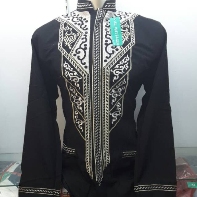 Baju Koko Jasko Jas Koko Hitam Lengan Panjang Bordir Al Muttaqin Pasar Tasik Tanah Abang Jakarta