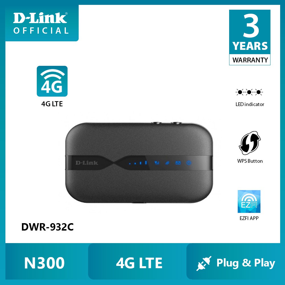 D-Link WiFi Mobile Wireless DWR-932C Wireless 150 Mbps Mi-Fi 4G LTE