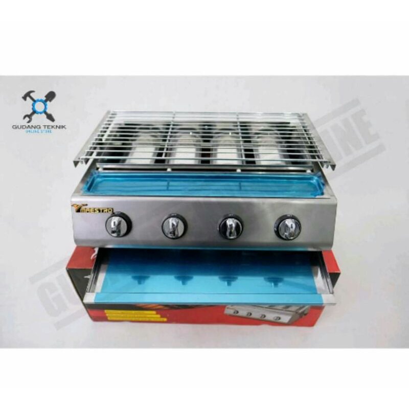 Kompor Gas Panggangan Pemanggang Sosis Roaster 4 Tungku Maestro Full Stainless murah dan berkualitas