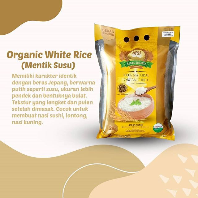 

Organic White Rice (Mentik Susu) - Beras Organik - Beras Sehat - Beras Putih - MD 2kg