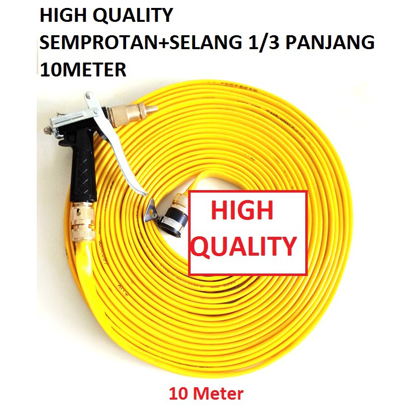 (GARANSI) SEMPROTAN + SELANG 1/3 PANJANG 10METER yellow