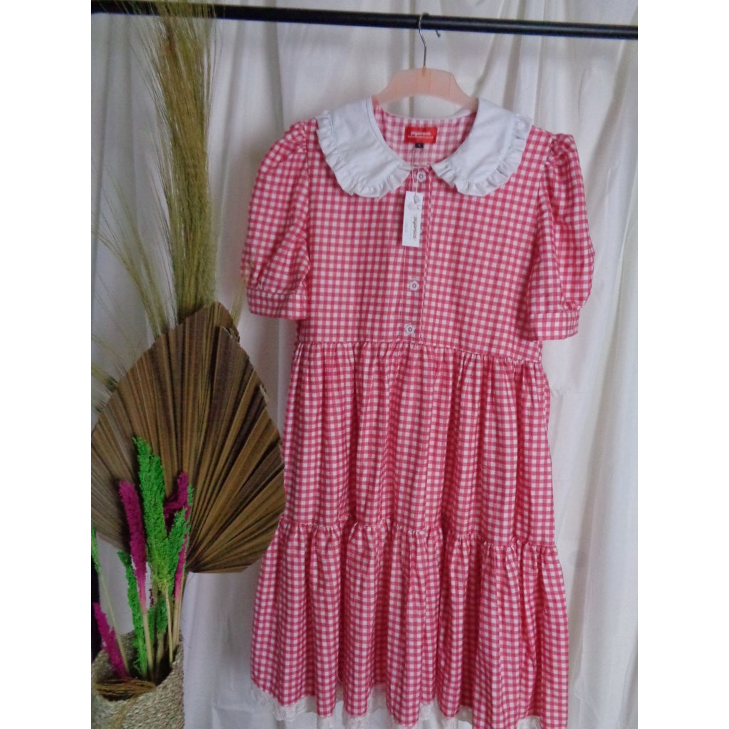 Vintage Home Dress Jumbo Cantik Original Katun Jepang Gingham