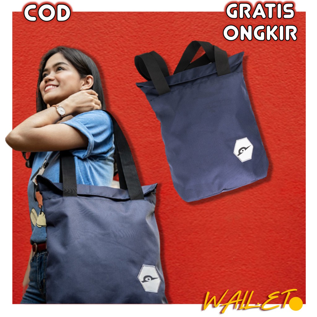 Tas Tote Bag Laptop 14 Inch Buat Jalan Travel Warna Biru Kekinian Tas