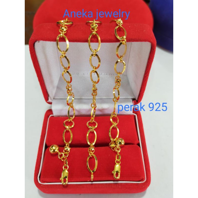 Gelang Holo 3in1, perak 925, size 17cm