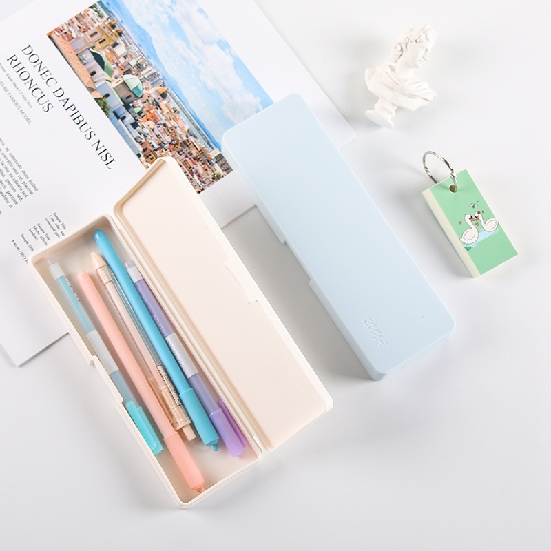 Pen Case / Tempat Pensil Simpel Polos Minimalis Warna Pastel Elegan