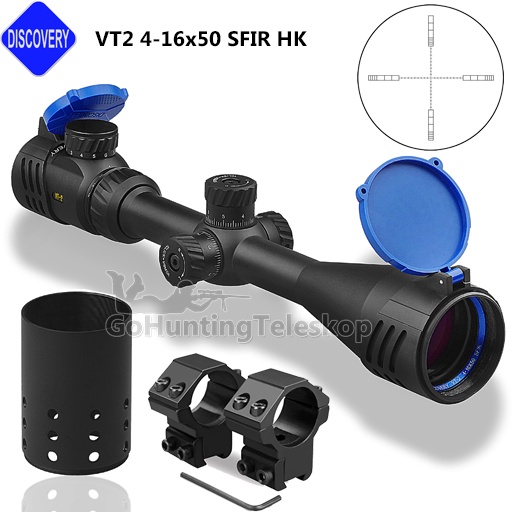 Teleskop senapan angin Discovery VT2 4-16x50 SFIR HK Reticle glass, Discovery ORIGINAL, Teropong senapan angin, teleskop discovery asli, tele discovery original