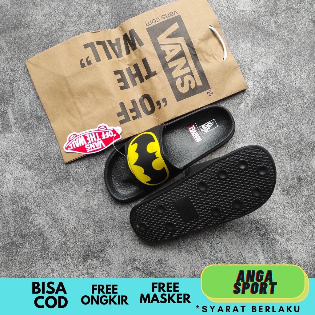 SANDAL SLOP ANAK VANS LAKI LAKI PEREMPUAN MOTIF BATMAN / SENDAL SLIDE KIDS DISTRO KASUAL KEKINIAN