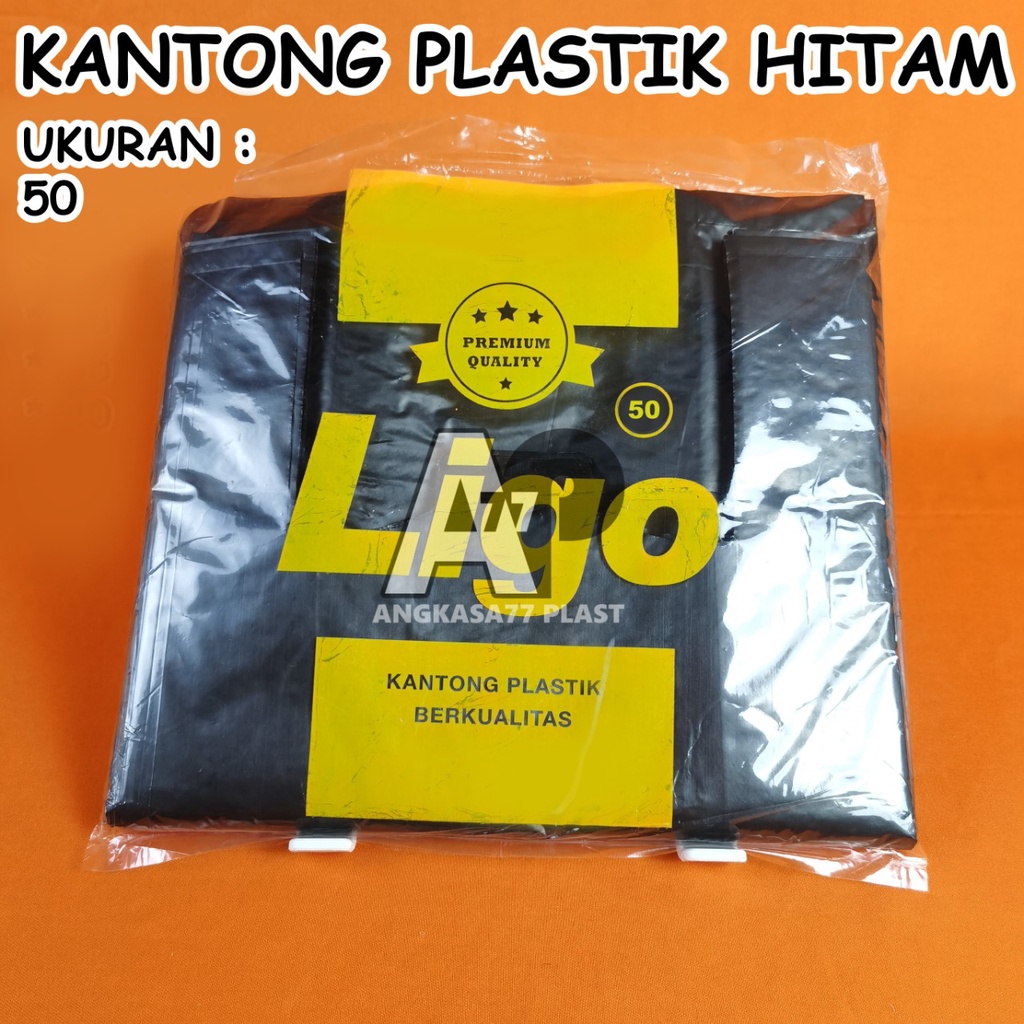 Premium (Mount) Kantong Plastik kresek Hitam 50 Tebal / Kantong Kresek Jumbo