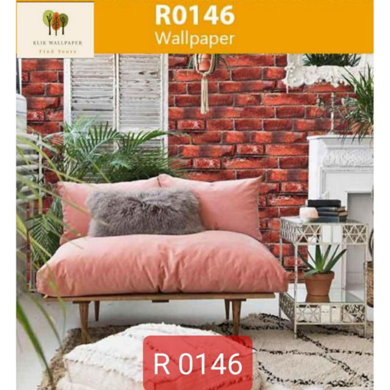 Wallpaper Dinding Murah Rona 0146 batu bata merah