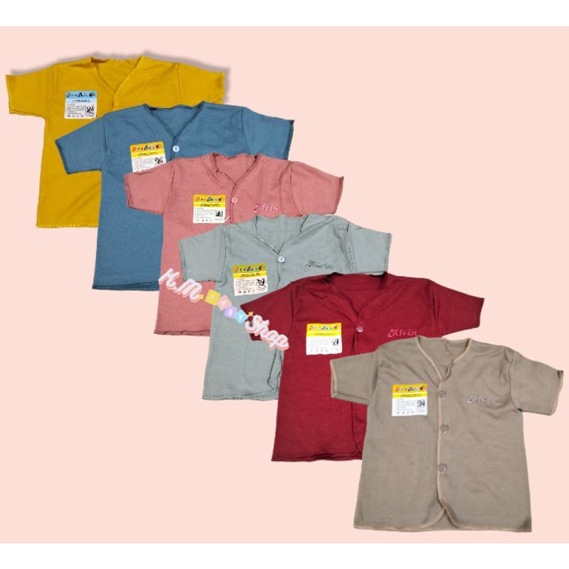 Airin Baju bayi Baru Lahir Polos Pendek Tangan (6pcs)